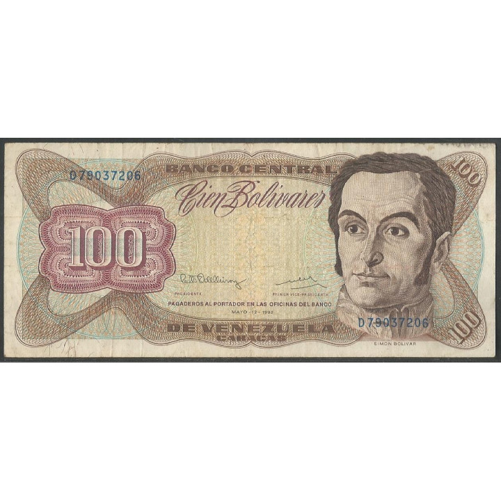 Venezuela 100 Bolivares 12 May 1992 D 8 Dig P66d