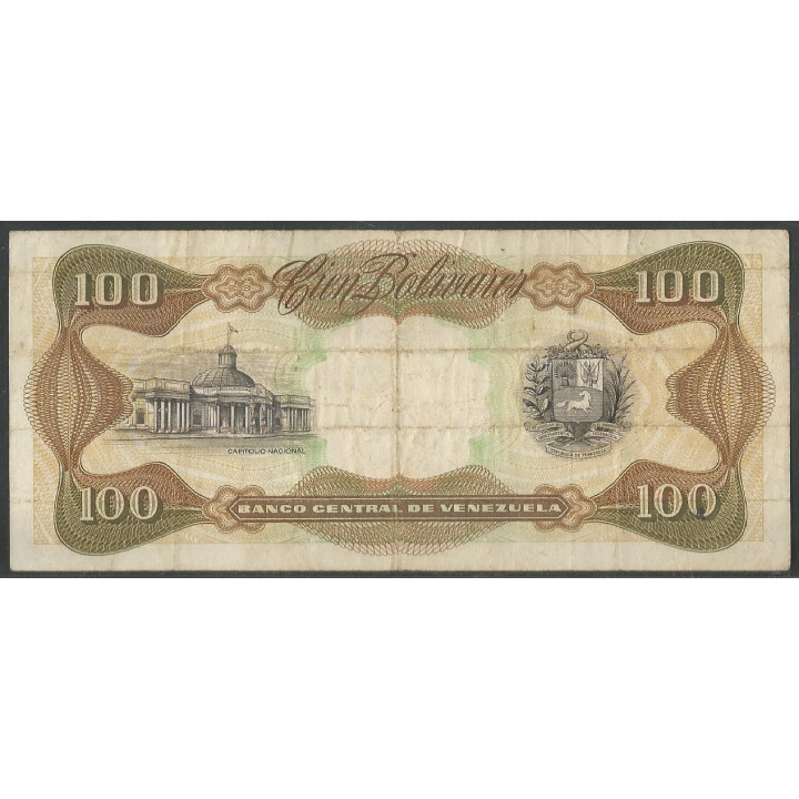 Venezuela 100 Bolivares 12 May 1992 D 8 Dig P66d reverso