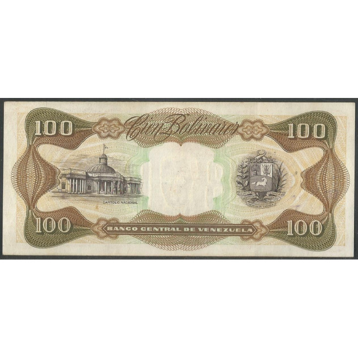 Venezuela 100 Bolivares 8 Dic 1992 F 8 Dig P66e reverso