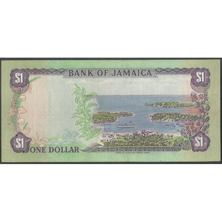 Jamaica 1 Dollars 1 Mar 1986 P68Ab reverso