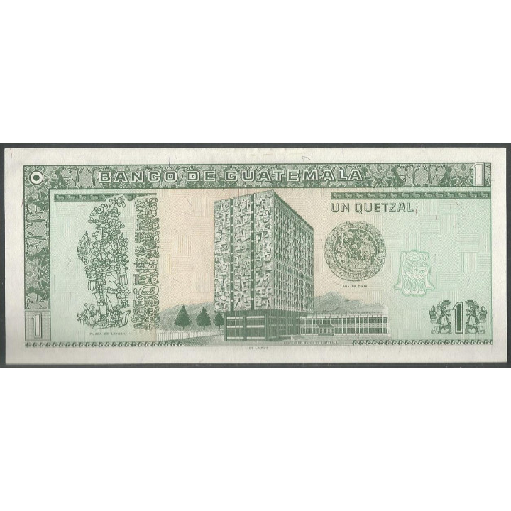 Guatemala 1 Quetzal 9 Ene 1998 P99 reverso