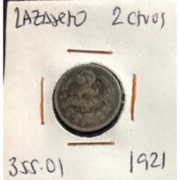Colombia 2 Centavos 1921 Lazareto JER355.01