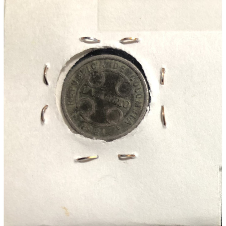Colombia 2 Centavos 1921 Lazareto JER355.01 reverso