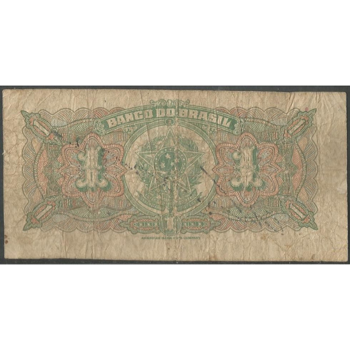 Brasil 1 Mil Reis ND1944 P131A reverso