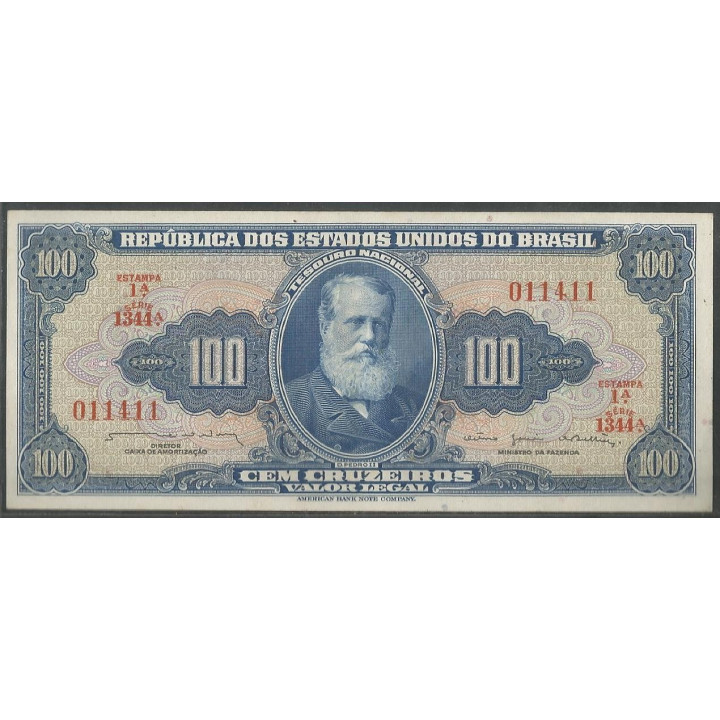 Brasil 100 Cruzeiros ND1964 Firma 13 P170b
