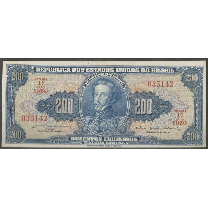 Brasil 200 Cruzeiros ND1964 Firma 13 P171b