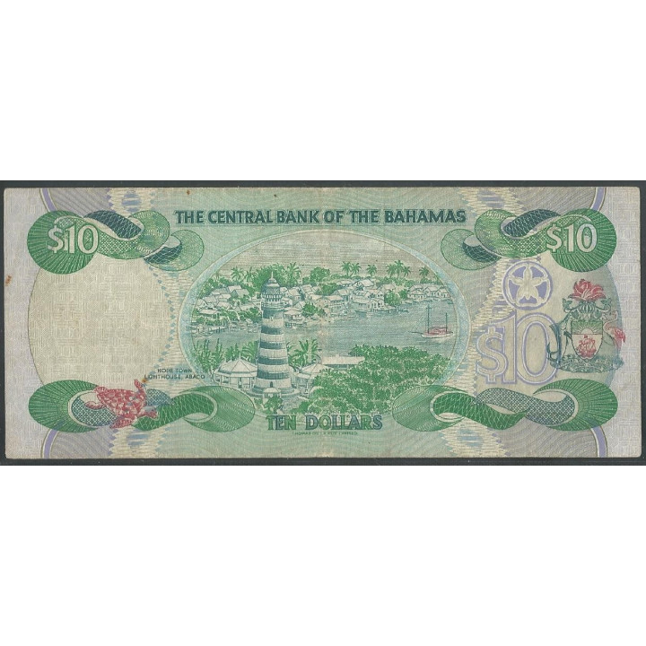 Bahamas 10 Dollars 1996 P59a reverso