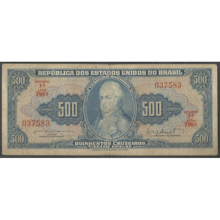 Brasil 500 Cruzeiros ND1962 Firma 11 P172b