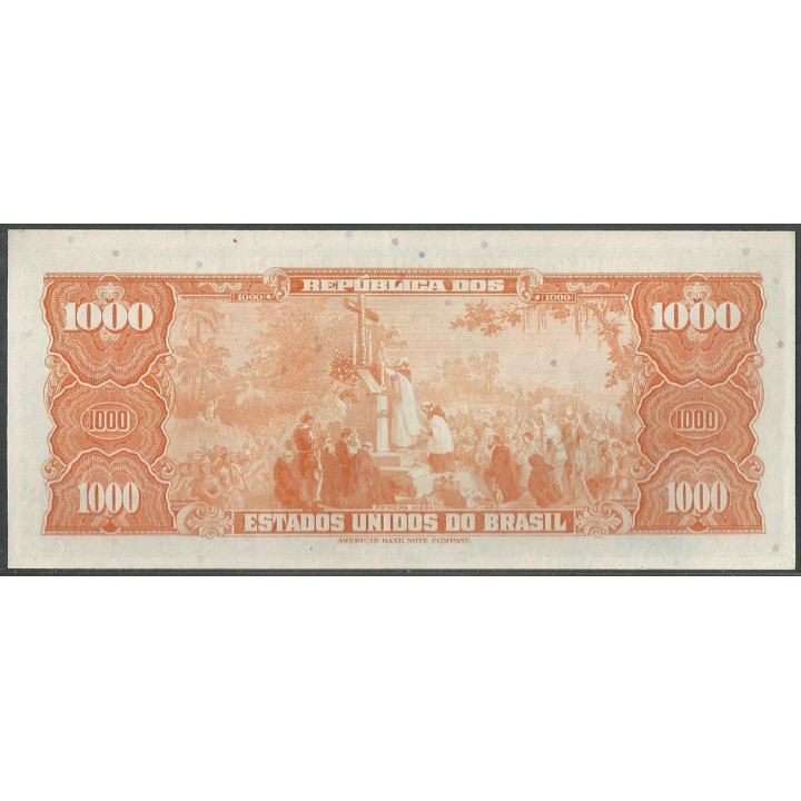 Brasil 1 Cruzeiro Novo ND1966-7 Firma 15 P187b reverso