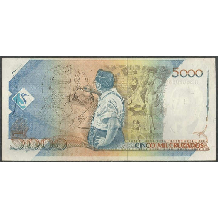Brasil 5 Cruzados Nuevos ND1989 P217b reverso