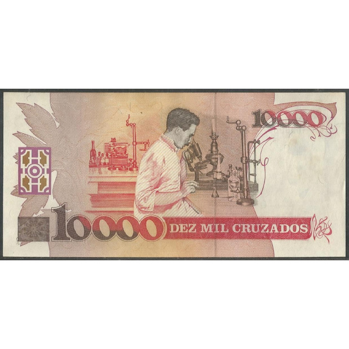 Brasil 10 Cruzados Nuevos ND1989 P218a reverso