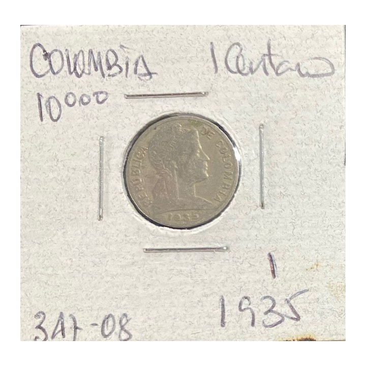 Colombia 1 Centavo 1920-1948 JER347 reverso