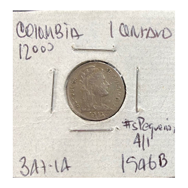 Colombia 1 Centavo 1920-1948 JER347 reverso