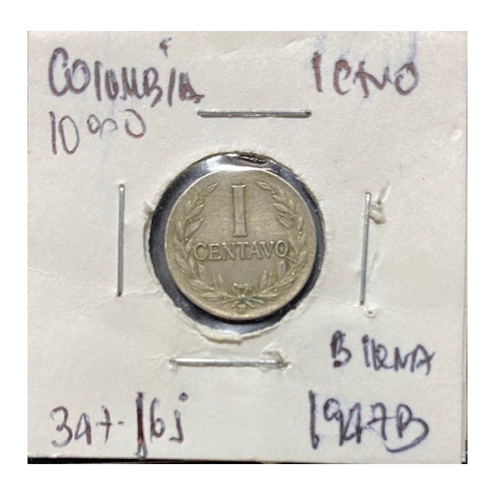 Colombia 1 Centavo 1920-1948 JER347 reverso