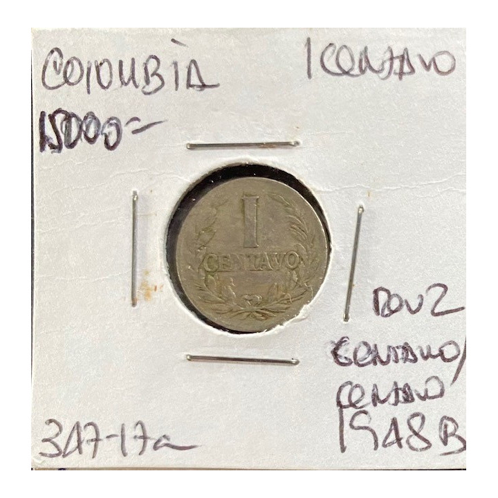 Colombia 1 Centavo 1920-1948 JER347 reverso