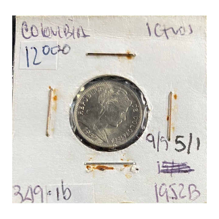 Colombia 1 Centavo 1952-1958 JER349 reverso