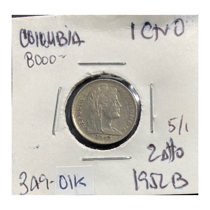 Colombia 1 Centavo 1952-1958 JER349 reverso
