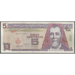 Guatemala 5 Quetzales 16 Jul 1992 P81