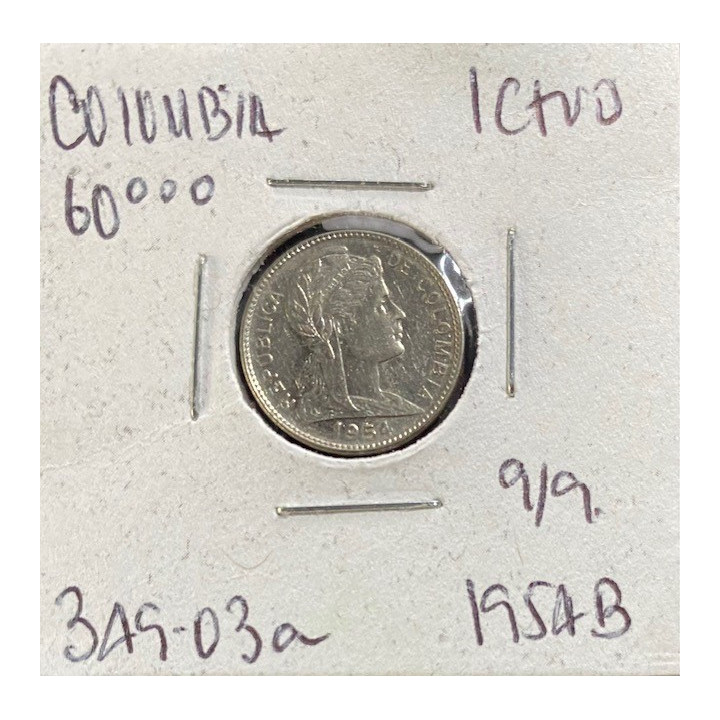 Colombia 1 Centavo 1952-1958 JER349 reverso