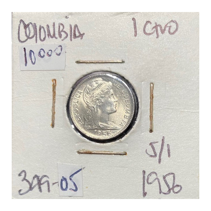 Colombia 1 Centavo 1952-1958 JER349 reverso