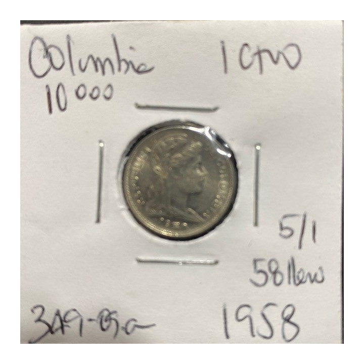 Colombia 1 Centavo 1952-1958 JER349 reverso