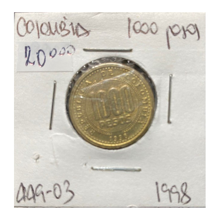 Colombia 1.000 Pesos 1996-8 JER449 reverso