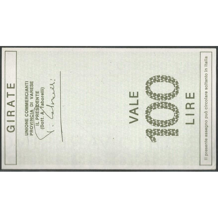 Italia - Credito Varesino 100 Lire 1 Oct 1976 reverso