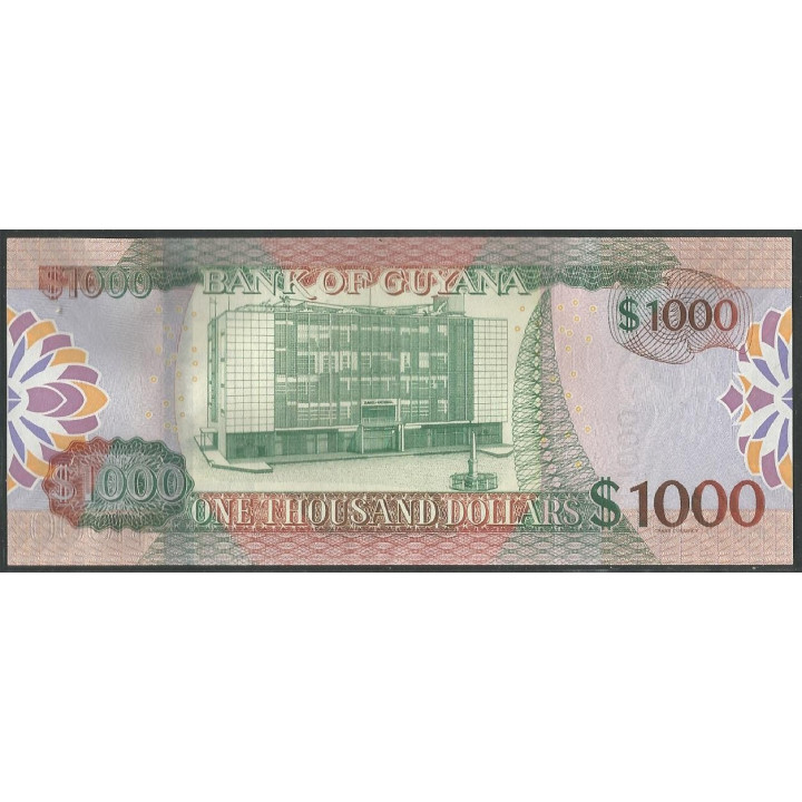 Guyana 1.000 Dollars ND2019 P38c reverso
