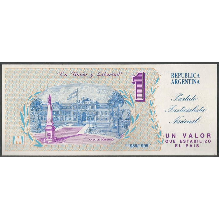 Argentina - Menem 1 Valor 1989-1995 reverso