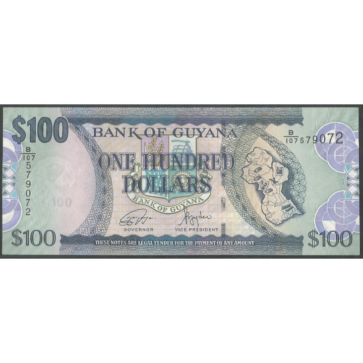 Guyana 100 Dollars ND2022 Firma 17 P36e