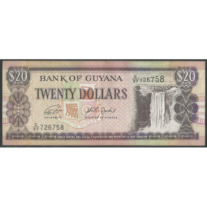 Guyana 20 Dollars ND1996 Firma 16 P30f