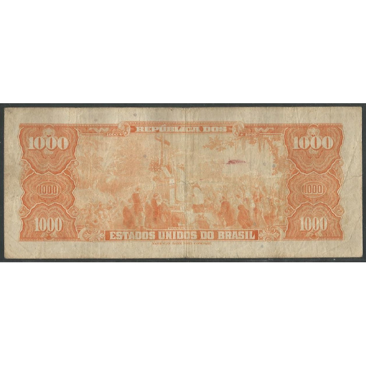 Brasil 1.000 Cruzeiros ND1961 P173a reverso
