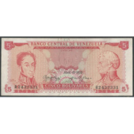 Venezuela 5 Bolivares 11 Abr 1972 R 7 Dig P50f
