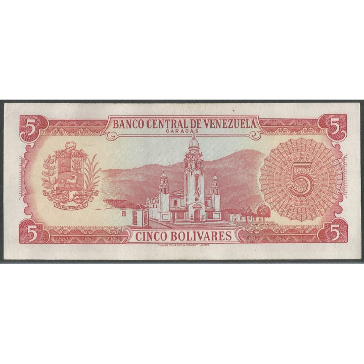 Venezuela 5 Bolivares 11 Abr 1972 R 7 Dig P50f reverso