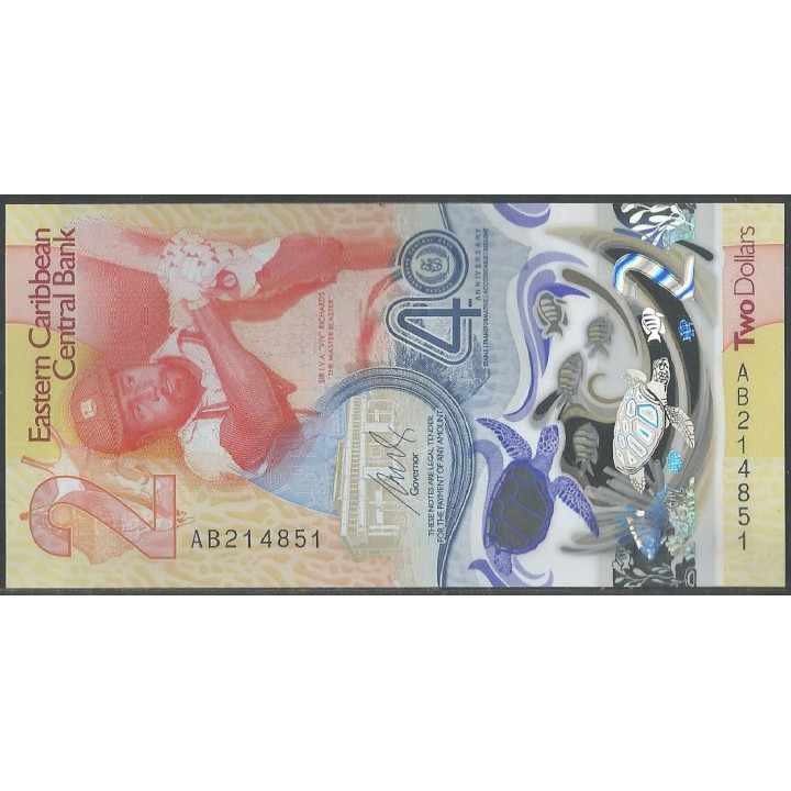 Estados del Caribe Oriental 2 Dollars ND2023 P61
