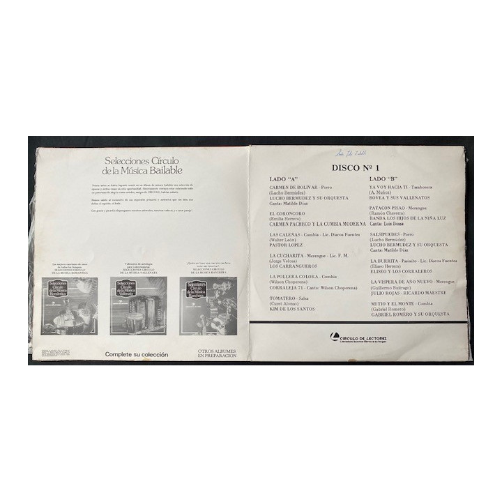 Selecciones Circulo de la musica Bailable (3 Vinilos)- Colombia reverso