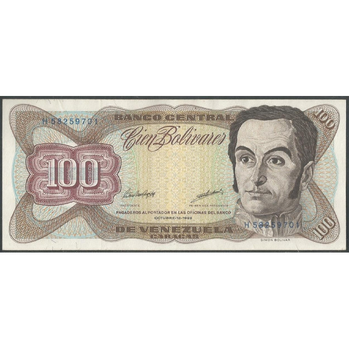Venezuela 100 Bolivares 13 Oct 1998 H 8 Dig P66g