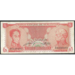 Venezuela 5 Bolivares 21 Sep 1989 Z 7 Dig P70a