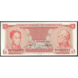 Venezuela 5 Bolivares 21 Sep 1989 B 8 Dig P70b