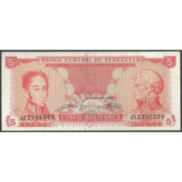 Venezuela 5 Bolivares 21 Sep 1989 J 8 Dig P70b