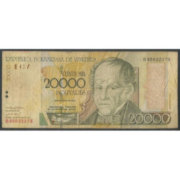 Venezuela 20.000 Bolivares 13 Ago 2002 B 8 Dig P86b