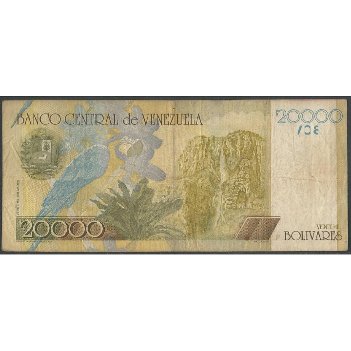 Venezuela 20.000 Bolivares 13 Ago 2002 B 8 Dig P86b reverso