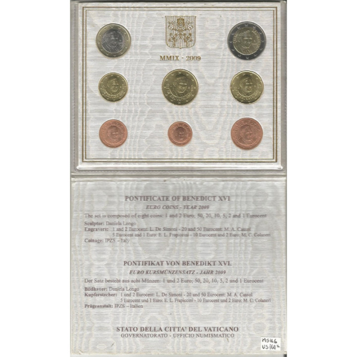 Vaticano Set monedas Euro 2009 reverso