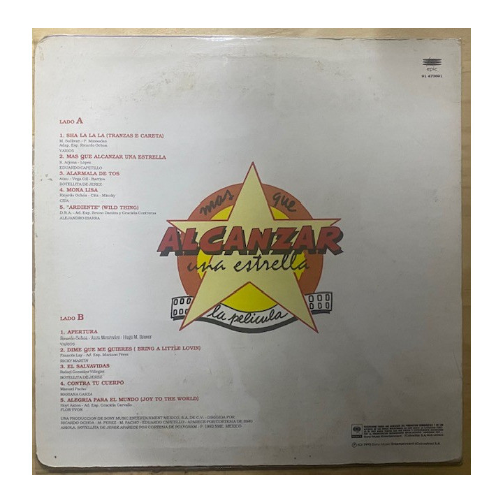 Mas que alcanzar una estrella Banda sonora - Colombia 1993 reverso