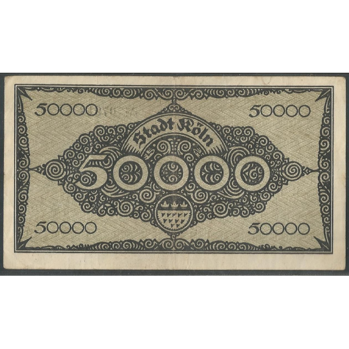 Alemania - Koln 50.000 Mark 2 Jul 1923 reverso