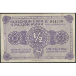 Alemania - Hannover 1/2 Millon Mark 15 Ago 1923