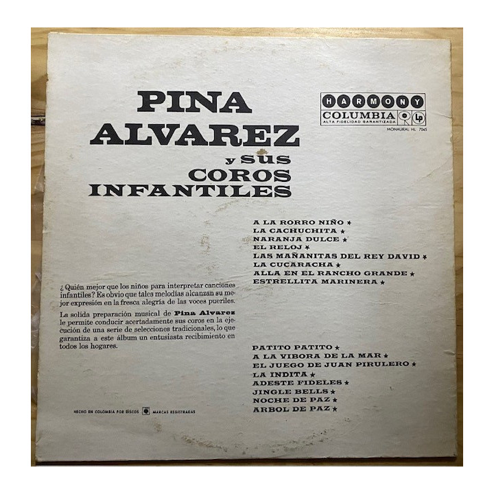 Pina Alvarez y sus coros infantiles - Colombia reverso
