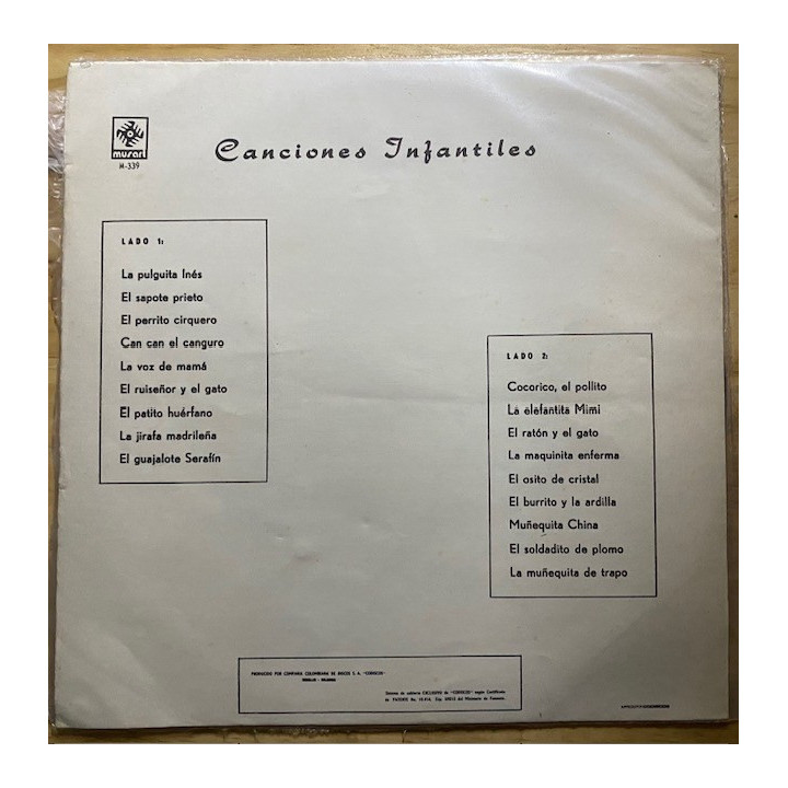 Canciones Infantiles - Colombia reverso