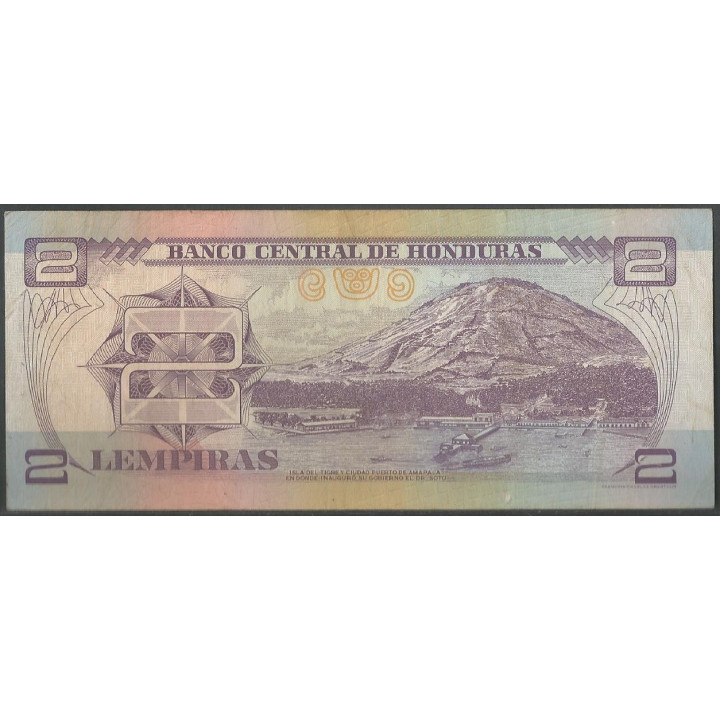 Honduras 2 Lempiras 13 Jul 2006 P80Af reverso