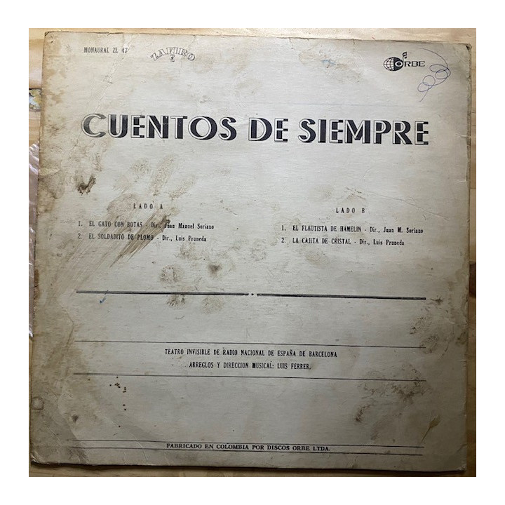 Cuentos de siempre - Colombia reverso